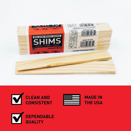 Nelson Wood Shims DIY 8 Inch Wood Shims Bundle - 12 Shims per Package Image 3