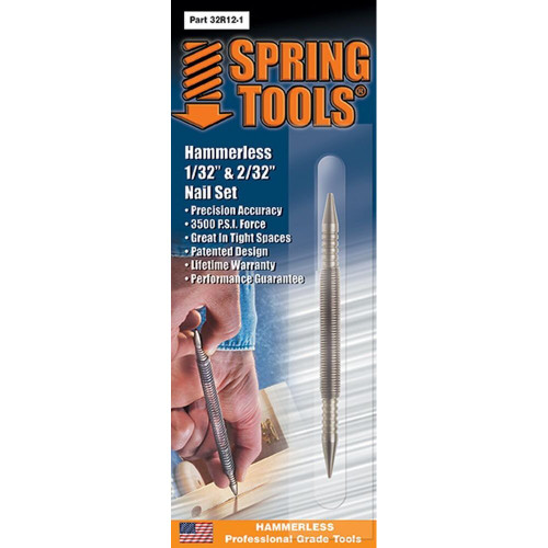 Spring Tools 32R12-1  Double Ended Hammerless 1/32" & 2/32" Nail Set Image 1