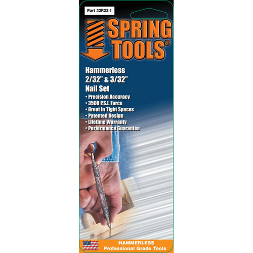 Spring Tools 32R23-1  Double Ended Hammerless 2/32" & 3/32" Nail Set Image 1