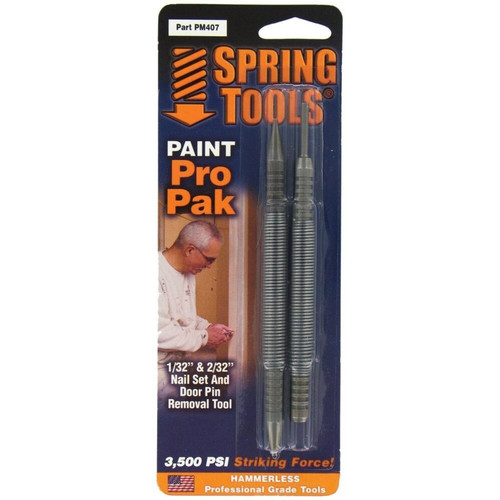 Spring Tools PM407  Paint Pro Pak Hammerless 1/32" & 2/32" Nail Set and Door Pin Remover Image 1
