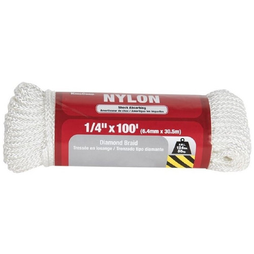 KingCord 300101BGV1  1/4" x 100' Diamond Braid Nylon Rope Image 0