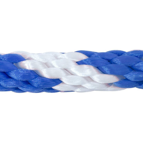 KingCord 300511TV  5/8" x 200' Polypropylene Solid Braid Derby Rope - Blue/White Image 2