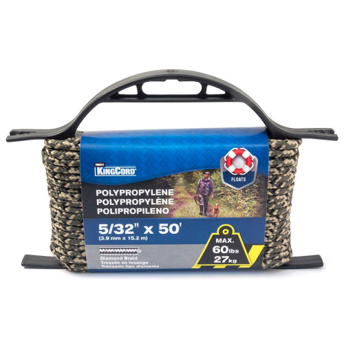 KingCord 301941V1  5/32" x 50' Polypropylene Camo Open Field Rope  Image 0 KingCord 301941V1  5/32" x 50' Polypropylene Camo Open Field Rope  Image 0