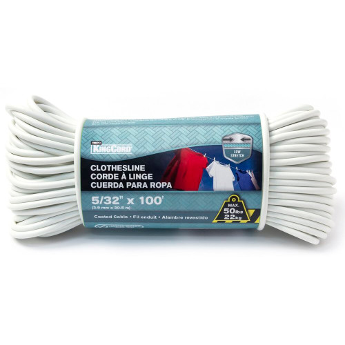 KingCord 341951BG  5/32" x 100' PVC Coated Polypropylene Rope Clothesline Image 0