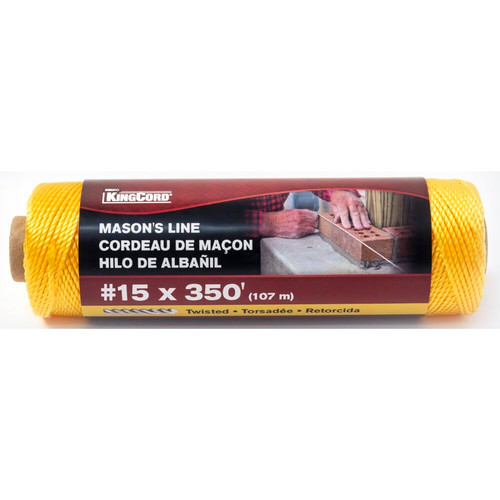 KingCord 342331BG  #15 x 350' Polypropylene Twisted Gold Mason Line Image 0