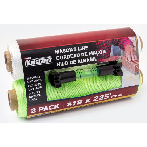 KingCord 342361  #18 x 225' Twisted Mason Line White 2 Pack  Image 0