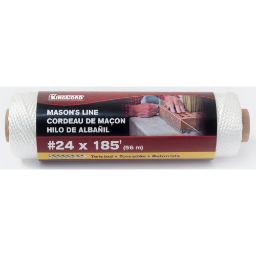 KingCord 342581BG  #24 x 185' Twisted White Mason Line  Image 0
