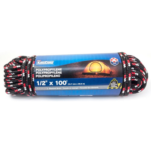 KingCord 342891BG  1/2" x 100' Polypropylene Diamond Braid Rope Image 0