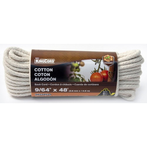 KingCord 343981BG  9/64" x 48' Natural Cotton Cord  Image 0