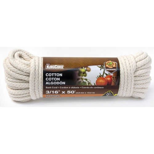 KingCord 343991BG  3/16" x 50' Natural Cotton Cord  Image 0