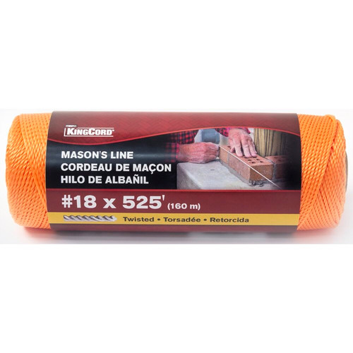 KingCord 344071BG  #18 x 525' Polypropylene Twisted Orange Mason Line Image 0 KingCord 344071BG  #18 x 525' Polypropylene Twisted Orange Mason Line Image 0