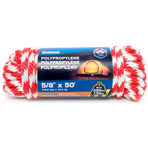 KingCord 344381BG  5/8" x 50' Polypropylene Solid Braid Derby Rope Image 0