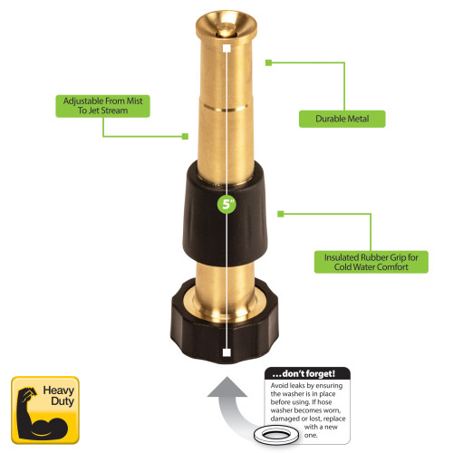 Melnor 15111  Brass 5" Twist Nozzle Image 1