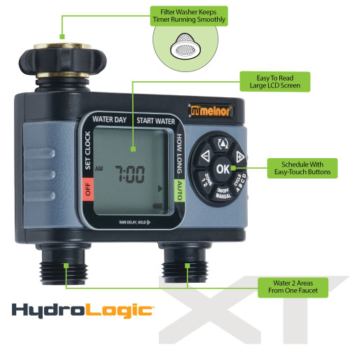 Melnor 73100  HydroLogic 2-Zone Digital Water Electronic Hose Timer Image 3