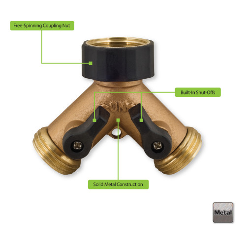 Melnor 9000  Metal 2-Way Hose Valve Image 1