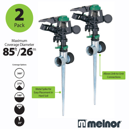 Melnor 9550DP  Dual Pack Pulsating Sprinklers with Metal Spikes Image 2