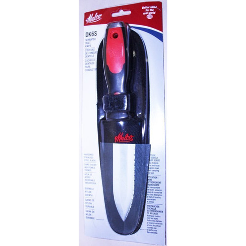 Malco DK6S  6" Cushioned-Gripped Serrated Duct Knife with Nylon Sheath Image 1