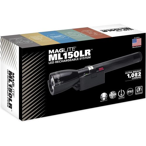 MagLite ML150LR-1019  Maglite LED Flashlight Rechargeable Black Image 1