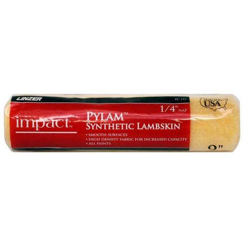 Linzer RC142  Impact 1/4" x 9" Pylam Synthetic Lambskin Roller Cover Image 0