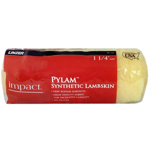 Linzer RC147  Impact 1-1/4" x 9" Pylam Synthetic Lambskin Roller Cover Image 0