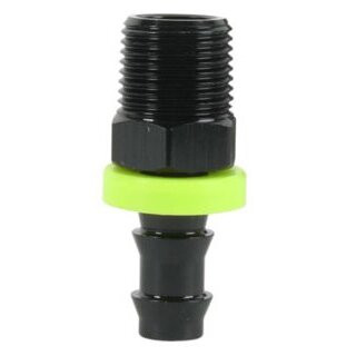 Legacy A1440HPO-X  Black 1/4" Push Lock Hose Barb x 1/4" Male NPT Air Hose Fitting Image 0