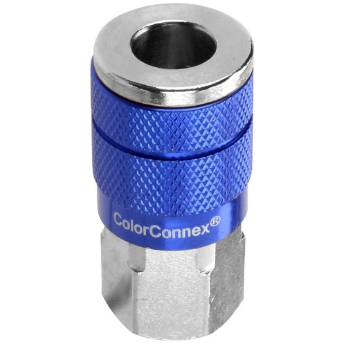 Legacy A72410C  ColorConnex Blue Type C Automotive 1/4" Body x 1/4" Female NPT Quick-Disconnect Coupler - Carded (C2) Image 0