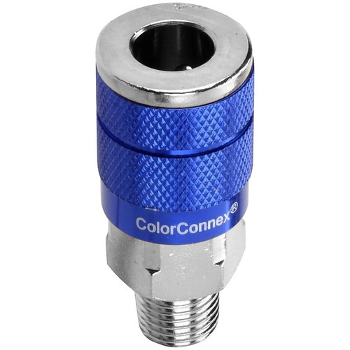 Legacy A72420C  ColorConnex Blue Type C Automotive 1/4" Body x 1/4" Male NPT Quick-Disconnect Coupler - Carded (C1) Image 0