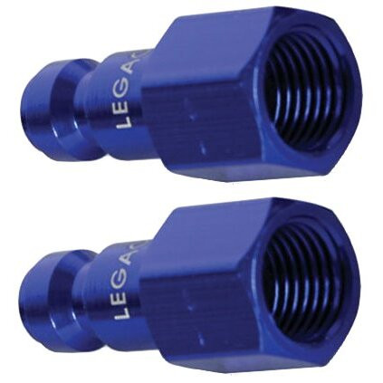 Legacy A72430C-2PK  ColorConnex Blue Type C Automotive 1/4" Body x 1/4" Female NPT Quick-Disconnect Plug - Carded (CP2) - 2 per Package Image 0