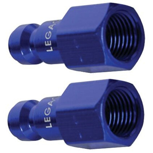 Legacy A72430C-2PK  ColorConnex Blue Type C Automotive 1/4" Body x 1/4" Female NPT Quick-Disconnect Plug - Carded (CP2) - 2 per Package Image 0