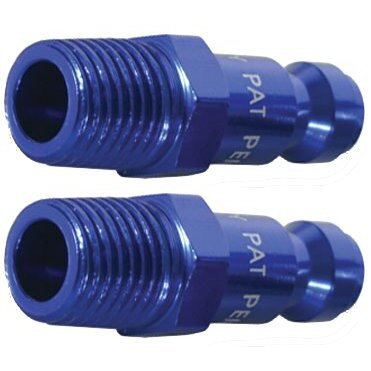 Legacy A72440C-2PK  ColorConnex Blue Type C Automotive 1/4" Body x 1/4" Male NPT Quick-Disconnect Plug - Carded (CP1) - 2 per Package Image 0