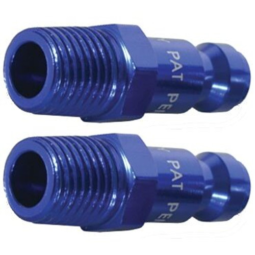 Legacy A72440C-2PK  ColorConnex Blue Type C Automotive 1/4" Body x 1/4" Male NPT Quick-Disconnect Plug - Carded (CP1) - 2 per Package Image 0