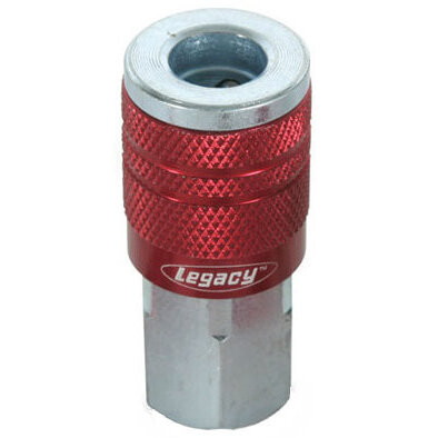 Legacy A73410D  ColorConnex Red Type D Industrial 1/4" Body x 1/4" Female NPT Quick-Disconnect Coupler - Carded (C20) Image 0