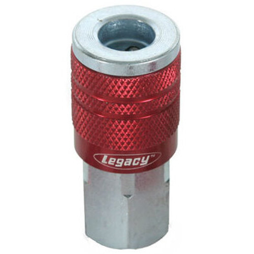 Legacy A73410D  ColorConnex Red Type D Industrial 1/4" Body x 1/4" Female NPT Quick-Disconnect Coupler - Carded (C20) Image 0 Legacy A73410D  ColorConnex Red Type D Industrial 1/4" Body x 1/4" Female NPT Quick-Disconnect Coupler - Carded (C20) Image 0