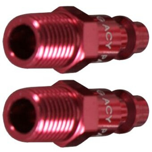 Legacy A73440D-2PK  ColorConnex Red Type D Industrial 1/4" Body x 1/4" Male NPT Quick-Disconnect Plug - Carded (CP21) - 2 per Package Image 0