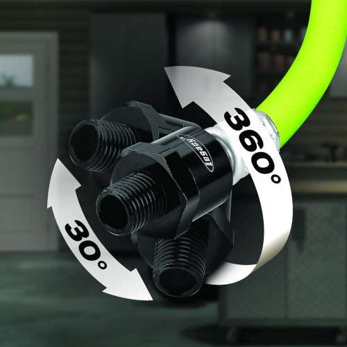 Legacy HFZ1405YW2B  Flexzilla 1/4" x 5' Swivel Whip Air Hose with 1/4" MNPT Ball Swivel x 1/4" FNPT Image 1