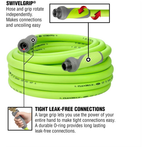 Legacy HFZG550YWS  Flexzilla SwivelGrip 5/8" x 100' Garden Water Hose Assembly with 3/4" Fittings Image 2