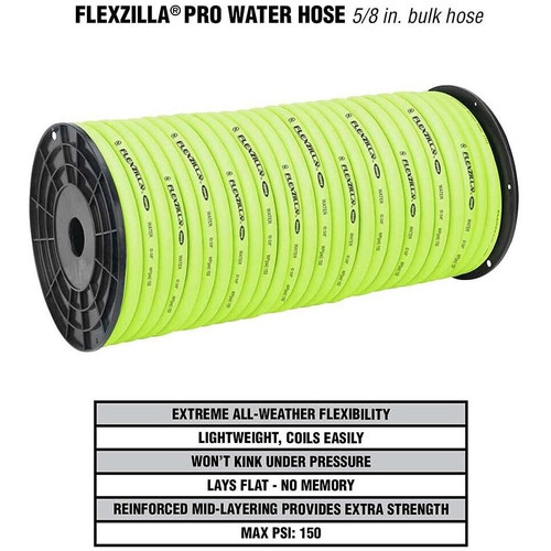 Legacy HFZW58250YW  Flexzilla 5/8" x 250' Garden Water Hose - Bulk Spool Image 3