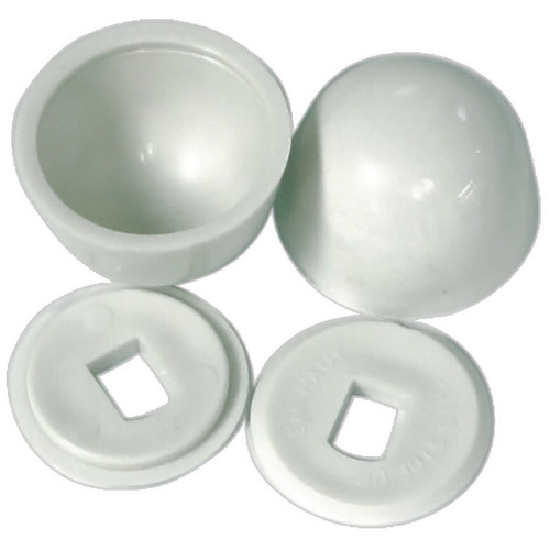 Lincoln 100880  Round Toilet Bolt Caps - White - 2 per Package Image 0
