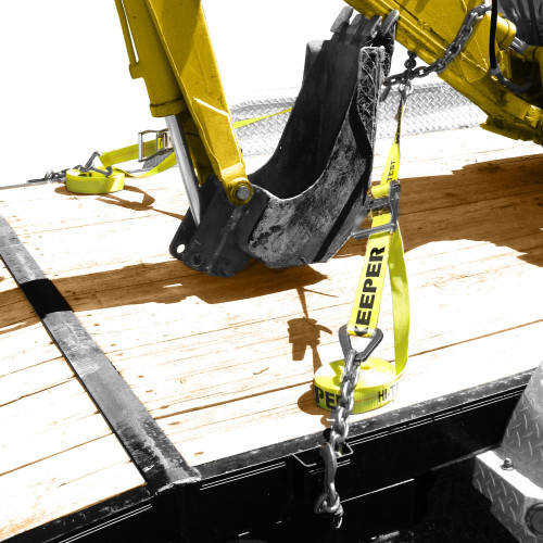 Keeper 04650  2" x 27' Heavy Duty Ratchet Tie-Down Strap with Chain Ends and Grab Hooks Image 1
