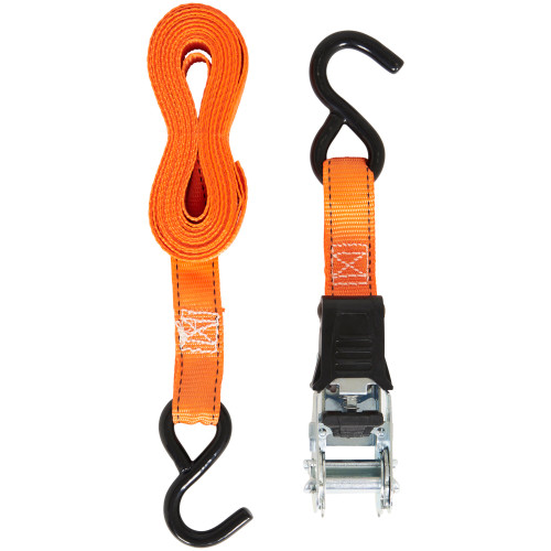Keeper 05506  1" x 15' High Tension Ratchet Tie-Down Straps with Vinyl Coated S-Hooks - 4 Straps per Package Image 5