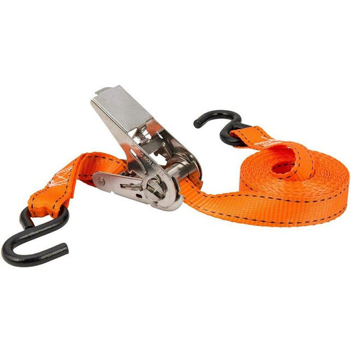 Keeper 05508-V  1" x 10' High Tension Ratchet Tie-Down Straps with Vinyl Coated S-Hooks - 4 Straps per Package Image 2