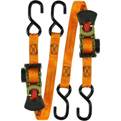 Keeper 05561  1" x 6' Retractable Ratchet Tie-Down Straps with Full-Size Vinyl Coated S-Hooks - 2 Straps per Package Image 4