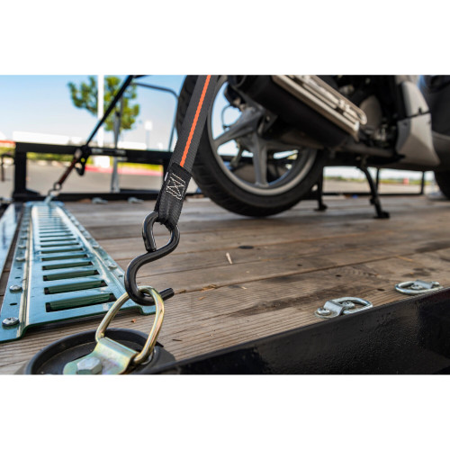 Keeper 45721  1" x 8' High Tension Ratchet Tie-Down Straps with Large Vinyl Covered S-Hooks - 2 Straps per Package Image 4