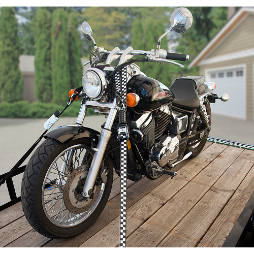 Keeper 45737  1-1/4" x 8' Ratchet Tie-Down Straps with Large Vinyl Covered S-Hooks - 2 Straps per Package Image 2