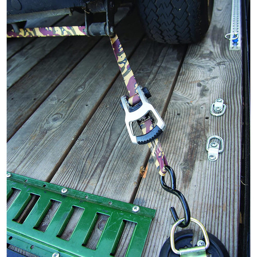 Keeper 47300  1" x 12' Ratchet Tie-Down Straps in Desert Camo with Large Vinyl Covered S-Hooks - 2 Straps per Package Image 2