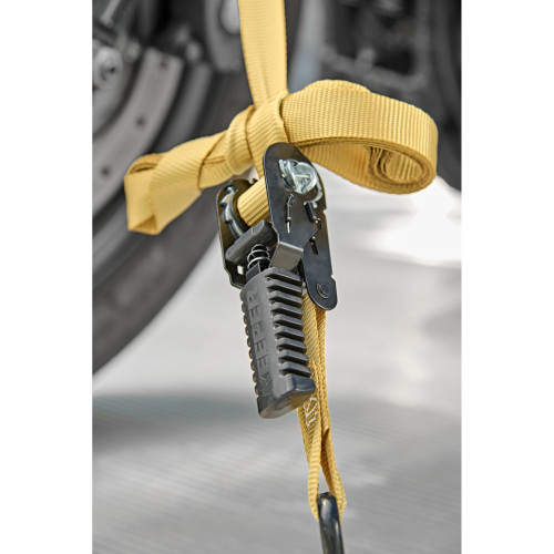 Keeper 85402  1" x 12' Pistol Grip Ratchet Tie-Down Strap in Khaki with Vinyl Coated S-Hooks Image 6