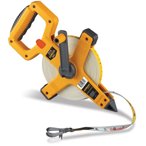 Komelon 6611 100' x 1/2" Open Reel Fiberglass 2 Color Double Sided Blade Tape Measure Image 0