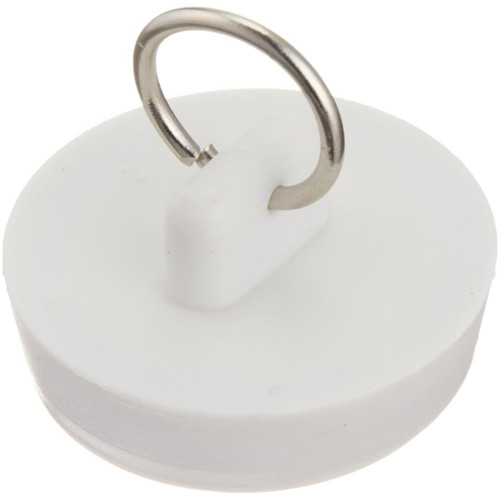 PlumbCraft 7512400T  1-1/2" White Rubber Sink Stopper with Ring Image 0