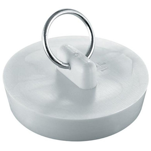 PlumbCraft 7512600T  1-3/4" White Rubber Sink Stopper with Ring Image 1