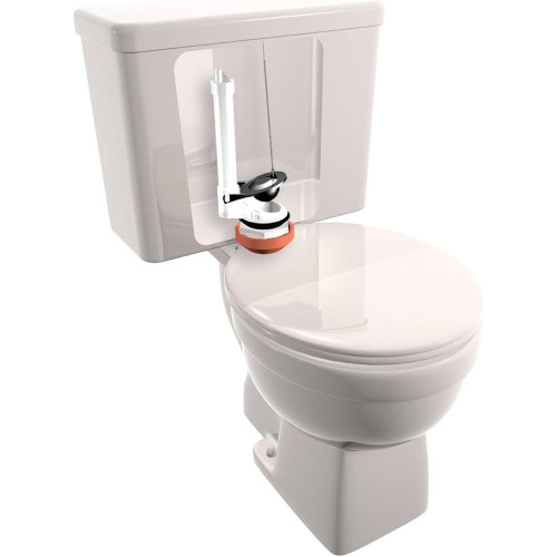PlumbCraft 7543300  Universal 3" Replacement Toilet Flapper with Stainless Steel Chain - Black Image 2